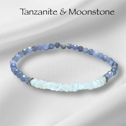 Delicate Tanzanite & Moonstone  Bracelet