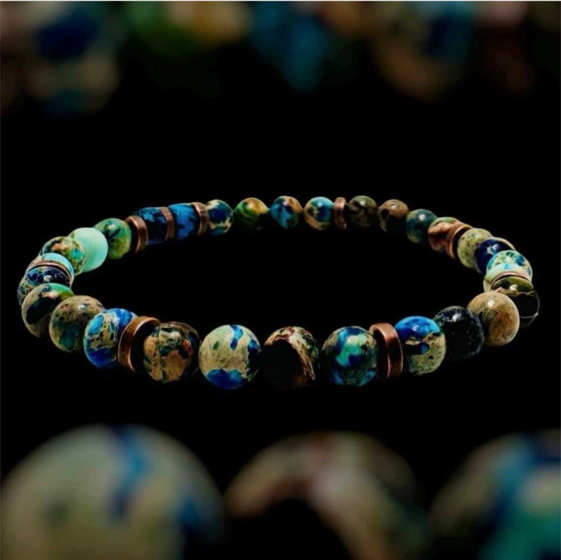 Ocean Blue Sea Sediment Jasper Bracelet